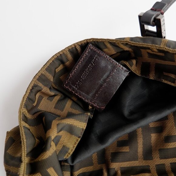 Authentic Preowned Vintage Fendi Brown Zucca Canvas Handbag - Picture 14 of 16